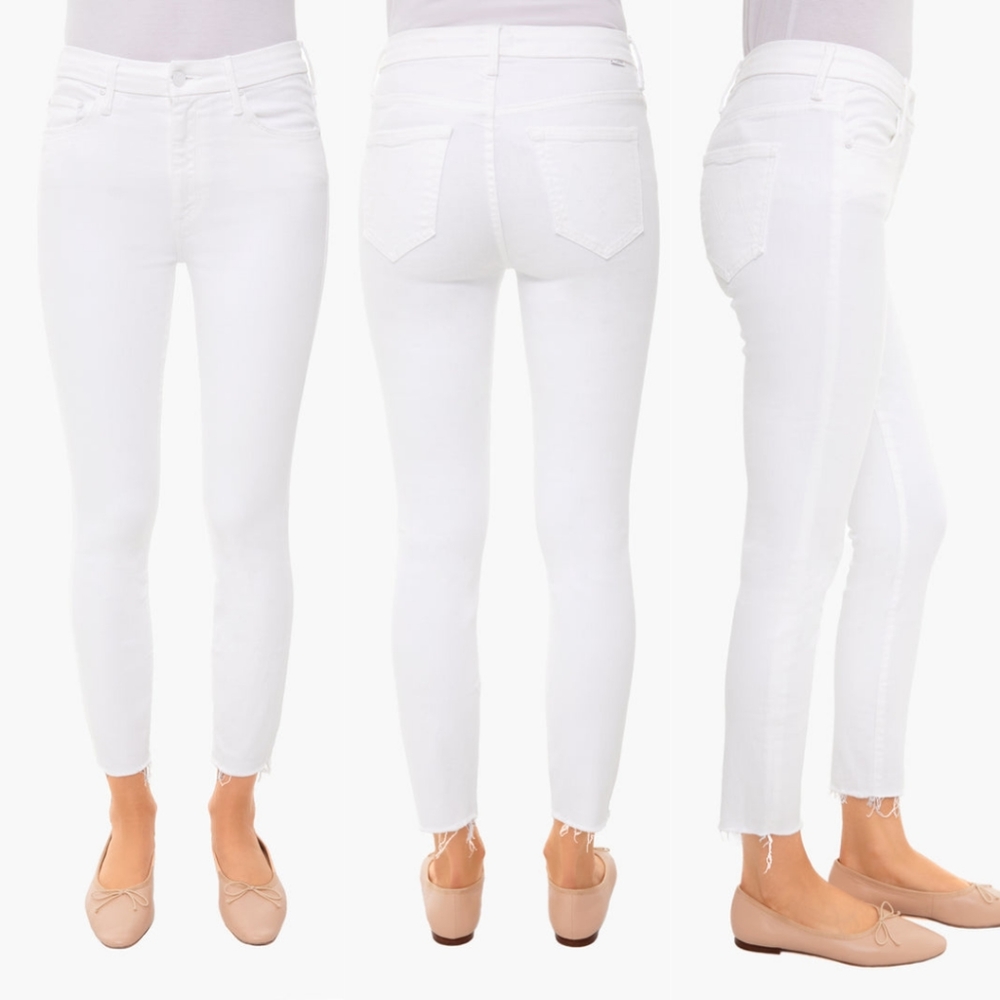 MOTHER High Waisted The Looker Ankle Fray Jeans Fairest Of Them All Size 23
